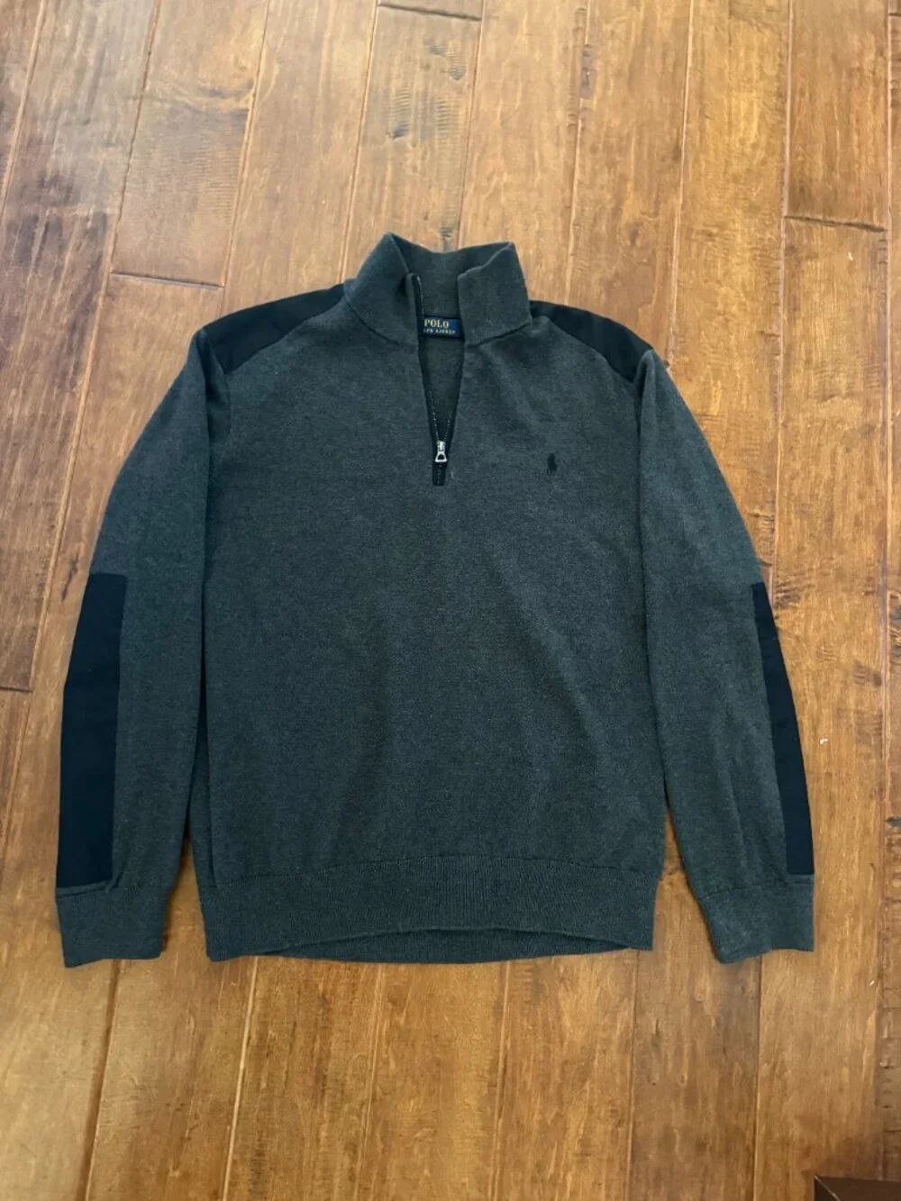 Polo Ralph Lauren Mock Neck 1/2 Zip Gray Hybrid Pullover